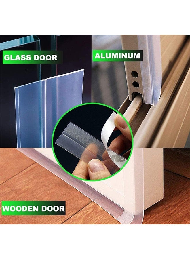 اتش واي ختم الباب قطاع الطقس ، أسفل شريط الباب للاصق ملصق ختم السيليكون للباب وفجوة الباب والنافذة سيليكون مضاد للتصادم 5 م / 16 قدم (35 مم ، شفاف) - Image 5