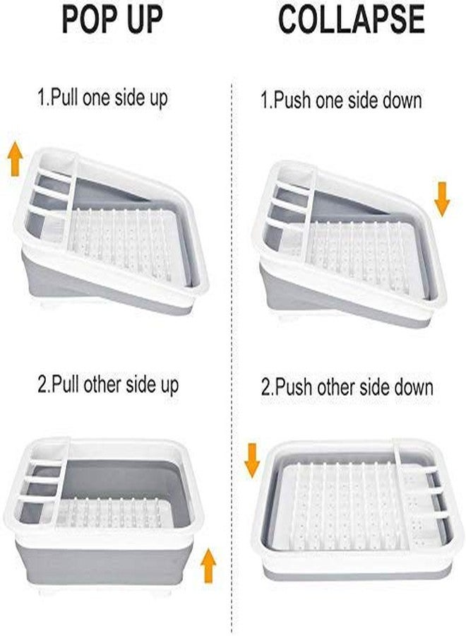 HODEE Silicone Collapsible Foldable Dish Drying Drainer Kitchen Storage Organizer Rack | Portable Travel Dinnerware Kitchen Rack Stand | ABS Plastic & Silicone, Dishwasher Safe - Image 4