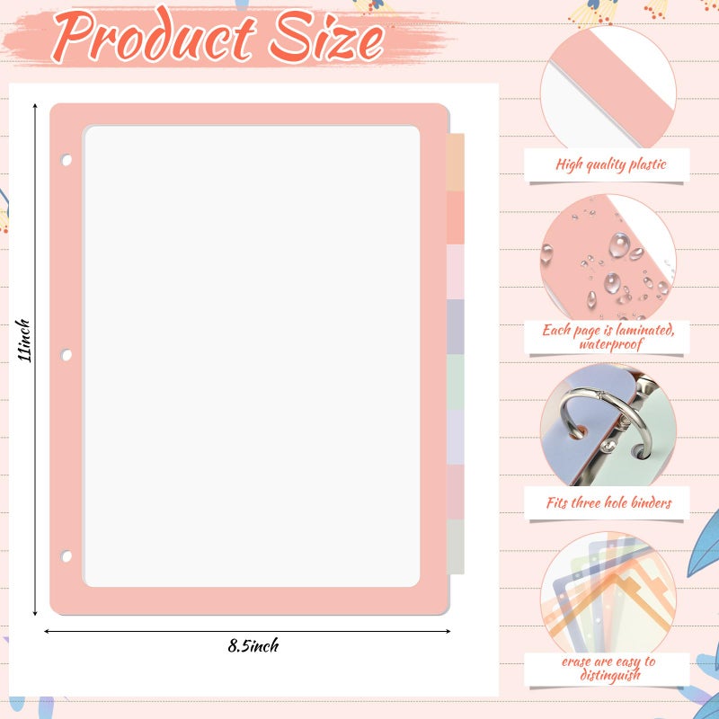 Chivertion 4 Sets 8 Tab Binder Dividers for 3 Ring 8.5 x 11 Inch Plastic Binder Dividers with Tabs Multicolor Letter Size Page Organizer 3 Hole Punch Clear File Organizer for School - Image 2