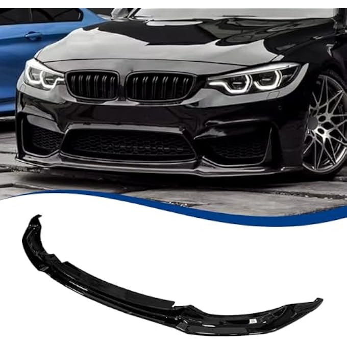 XPHAZZ Front Bumper Lip Compatible with BMW (2015-2020) F80 M3 F82 F83 M4 Splitter MP-Style ABS Gloss Black - Image 1