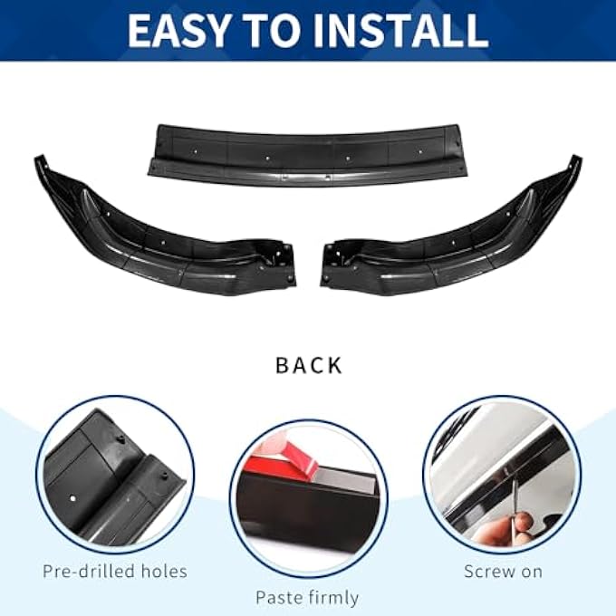XPHAZZ Front Bumper Lip Compatible with BMW (2015-2020) F80 M3 F82 F83 M4 Splitter MP-Style ABS Gloss Black - Image 5
