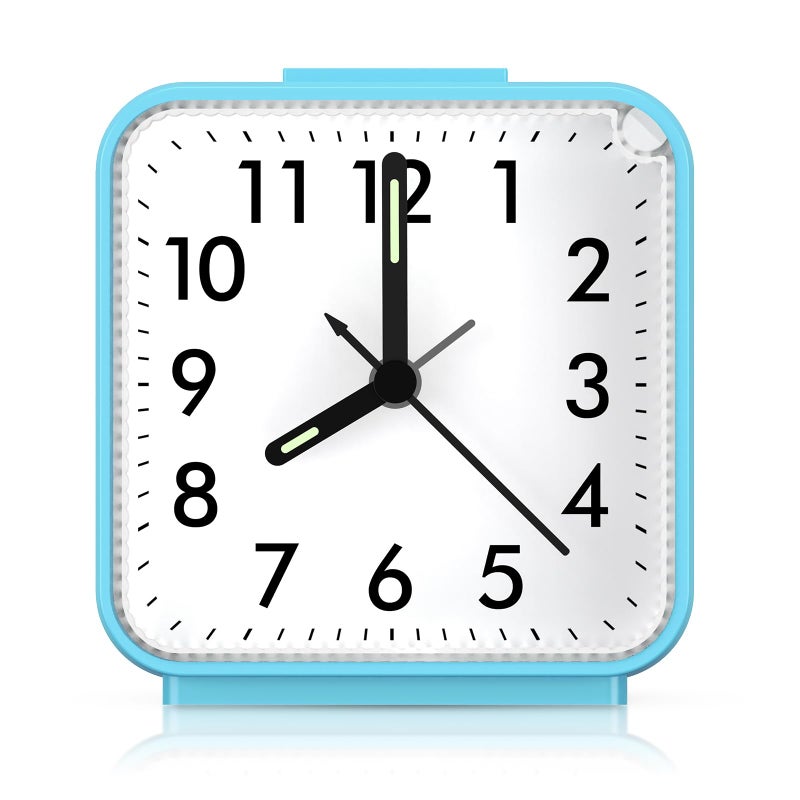 AMIR Analog Alarm Clock, Silent Non Ticking Small Clock, Travel Alarm Clock with Snooze & Light, Ascending Beep Sounds, Battery Operated Loud Alarm Clock for Bedroom, Bedside, Desk - Image 1