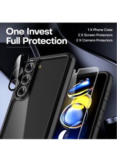 Generic For Samsung Galaxy S24 Plus Case, TPU Soft Film Screen Protector X2, Tempered Glass Camera Protector X2, Slim Fit Transparent Mobile Phone Back Cover 5-in-1 Full Body Protetive Accessorise  - Image 3