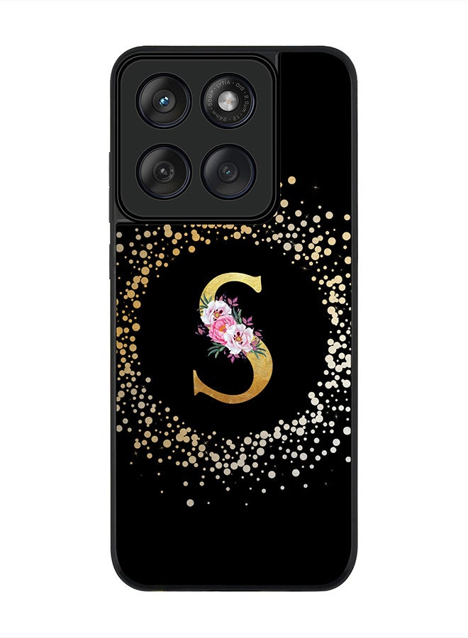 Stylizedd For Motorola MOTO Edge 60 Fusion/ Edge 60 Case,Slim fit Camera Protection, Shockproof Thin Phone cover  - Custom Monogram Floral - S ( Black ) - Image 1