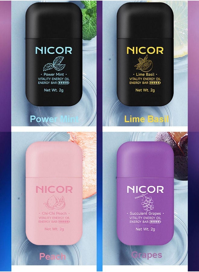 Nicor - 1 قطعة من جهاز استنشاق الروائح العطرية المحمول أثناء التنقل، عصا استنشاق شخصية مع زيوت أساسية منعشة برائحة المنثول لتخفيف التوتر والقلق وتهدئة الراحة وتعزيز التركيز - Image 1
