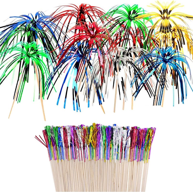 DBOO Palm Tree Picks Pack of 120 Cocktail Picks Cocktail Stick Decorations 6 Colours Cocktail Accessories Wooden Sticks Dessert Food Cupcake Toppers Cocktail Drink Decoration for Party Supplies - Image 1