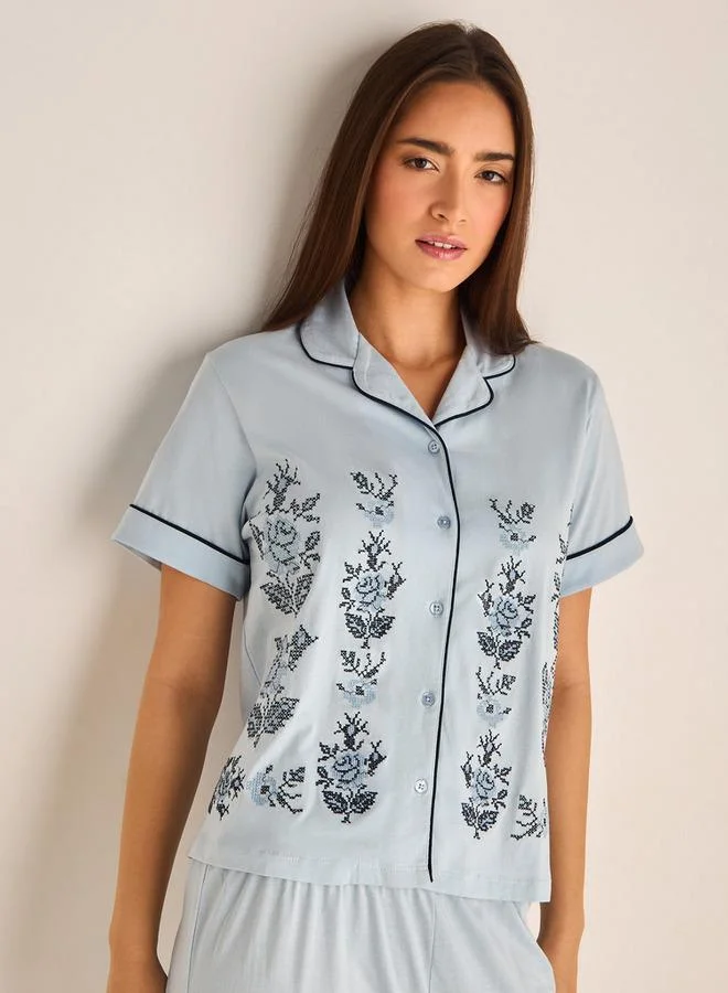 Splash FAV Floral Embroidered Pyjama Set