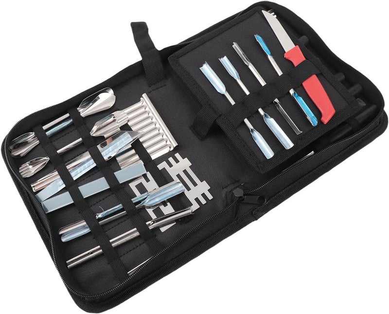 46Pcs Carving Tools Kit, Fruit Vegetable Food Chisel Cutting Knife Set, Portable Case, for Chefs, Caterer, Hobbyists - Image 1