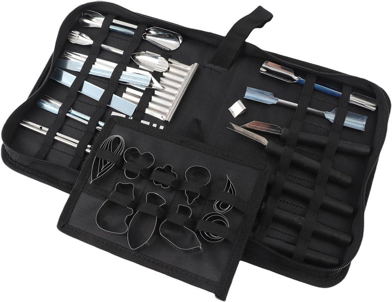 46Pcs Carving Tools Kit, Fruit Vegetable Food Chisel Cutting Knife Set, Portable Case, for Chefs, Caterer, Hobbyists - Image 3
