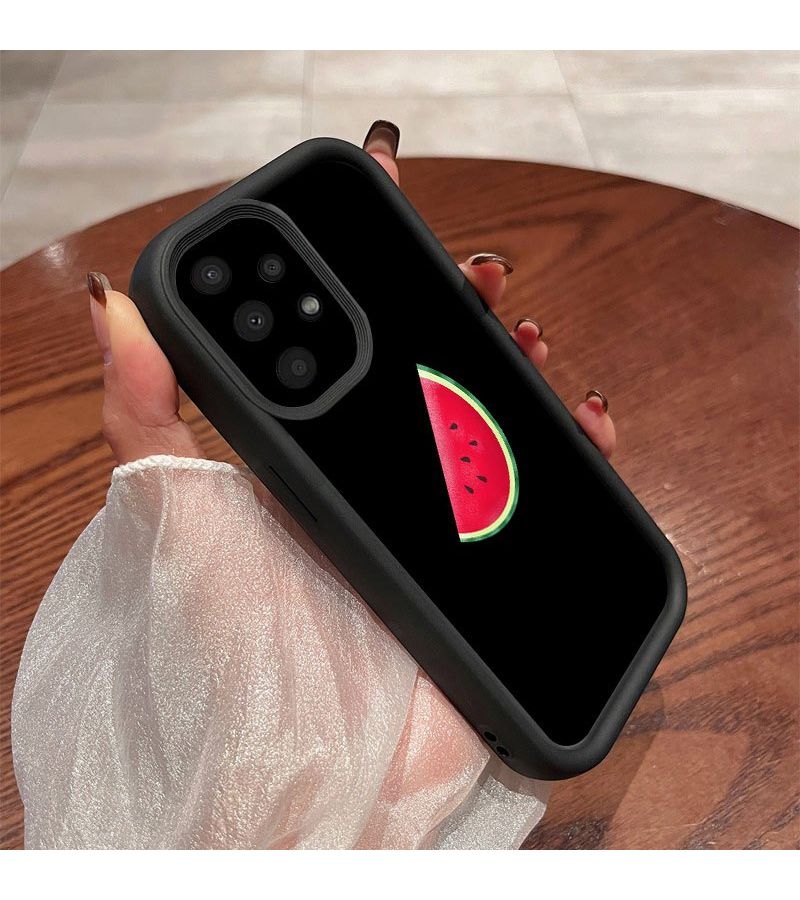 Pure Black Background Half Slice Watermelon Summer Fruit Minimalist Pattern TPU Case For Samsung Galaxy S23 Ultra Compatible With S24 S23 S22 Ultra 5G S21 FE 5G A55 5G A54 5G A53 5G A35 5G A15 5G - Image 2