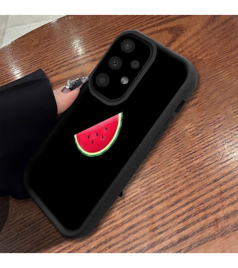 Pure Black Background Half Slice Watermelon Summer Fruit Minimalist Pattern TPU Case For Samsung Galaxy S23 Ultra Compatible With S24 S23 S22 Ultra 5G S21 FE 5G A55 5G A54 5G A53 5G A35 5G A15 5G - Image 4