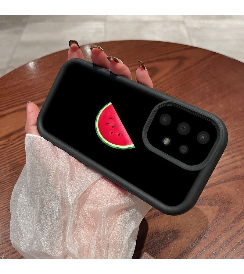 Pure Black Background Half Slice Watermelon Summer Fruit Minimalist Pattern TPU Case For Samsung Galaxy S23 Ultra Compatible With S24 S23 S22 Ultra 5G S21 FE 5G A55 5G A54 5G A53 5G A35 5G A15 5G - Image 3