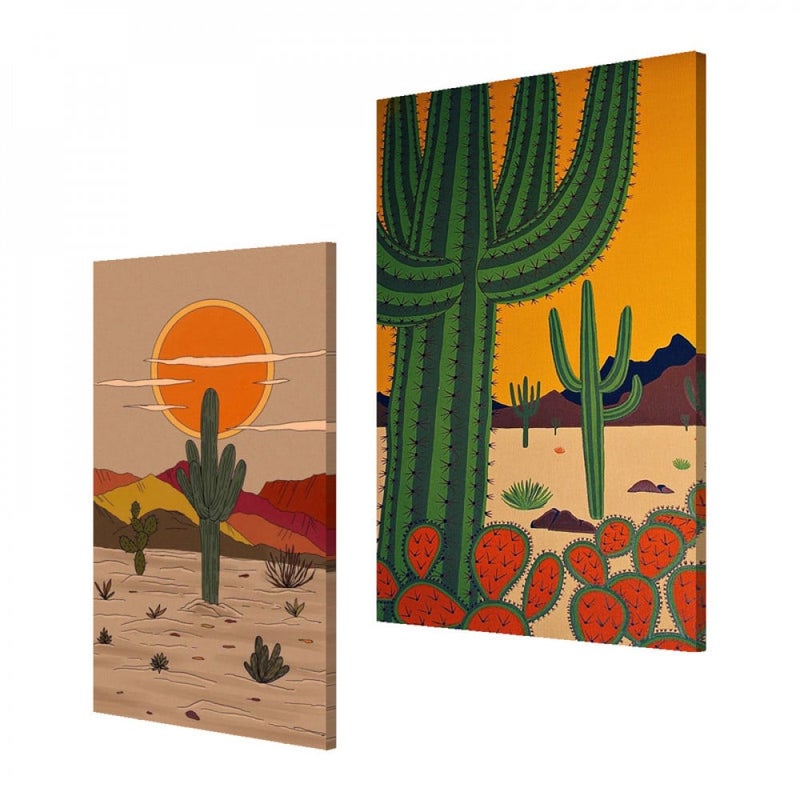 Marktna Double canvas painting with a desert design - Image 2