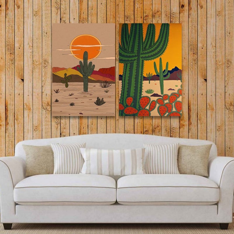 Marktna Double canvas painting with a desert design - Image 1