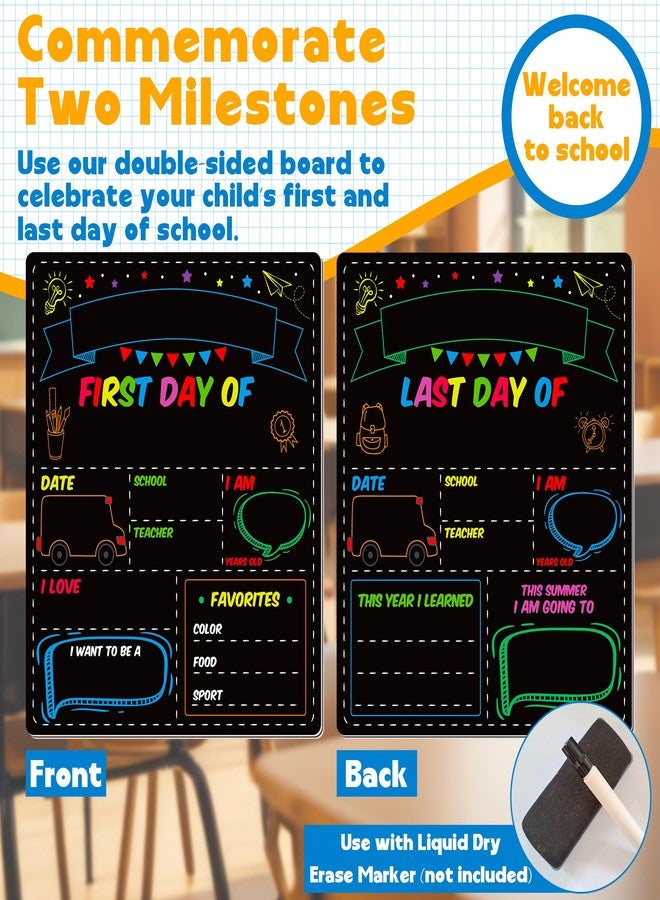 Melisheer First and Last Day of School Board, 10 X 12 in Double Sided First Day of School Board, Paper Back to Class Chalkboard for Kindergarten Pre-School Memories and Milestones - Image 2