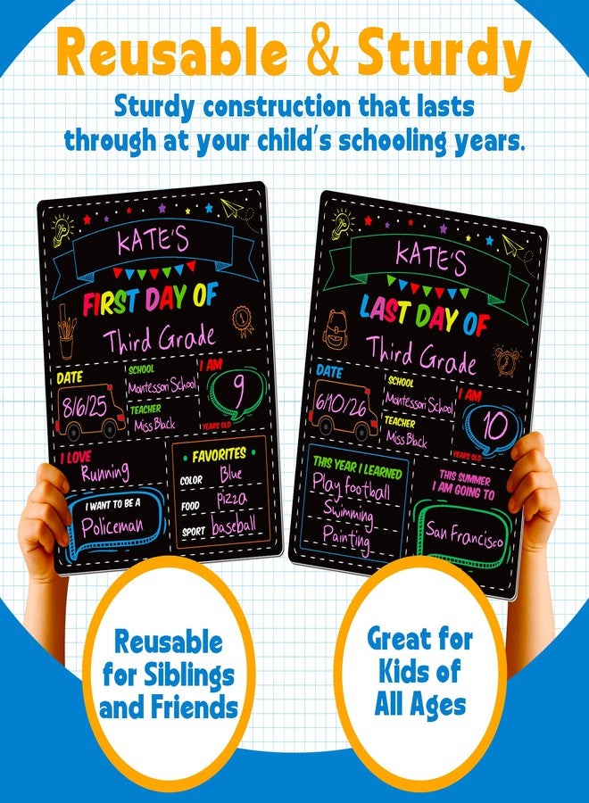 Melisheer First and Last Day of School Board, 10 X 12 in Double Sided First Day of School Board, Paper Back to Class Chalkboard for Kindergarten Pre-School Memories and Milestones - Image 5