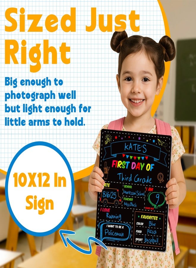 Melisheer First and Last Day of School Board, 10 X 12 in Double Sided First Day of School Board, Paper Back to Class Chalkboard for Kindergarten Pre-School Memories and Milestones - Image 3
