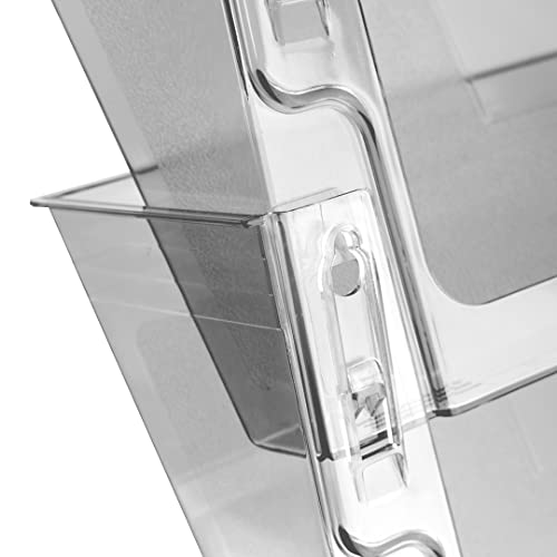 Acrimet Wall Mount Pocket File Organizer Holder Modular Letter Size A4 Plastic (Hangers Included) (Clear Crystal Color) (3 Pack) - Image 3