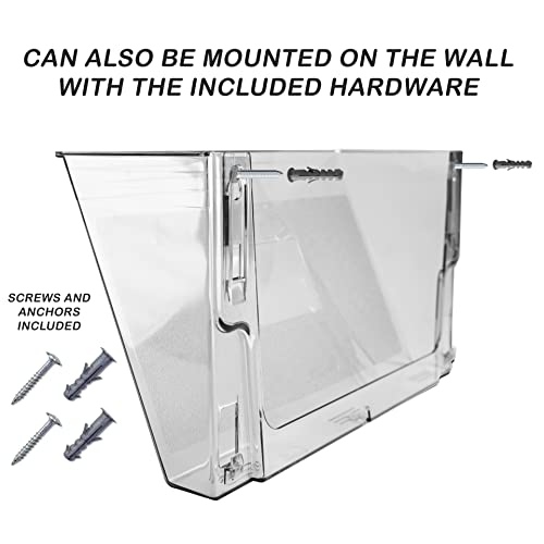 Acrimet Wall Mount Pocket File Organizer Holder Modular Letter Size A4 Plastic (Hangers Included) (Clear Crystal Color) (3 Pack) - Image 2