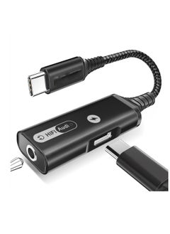 USB C to 3.5mm Headphone and Charger Adapter, Type C Headphone Adapter,  2-in-1 USB C to AUX Mic Jack with PD 60W Fast Charging, Compatible with Samsung Galaxy S22/S23 Ultra/Note20, Pixel 6, iPad Pro