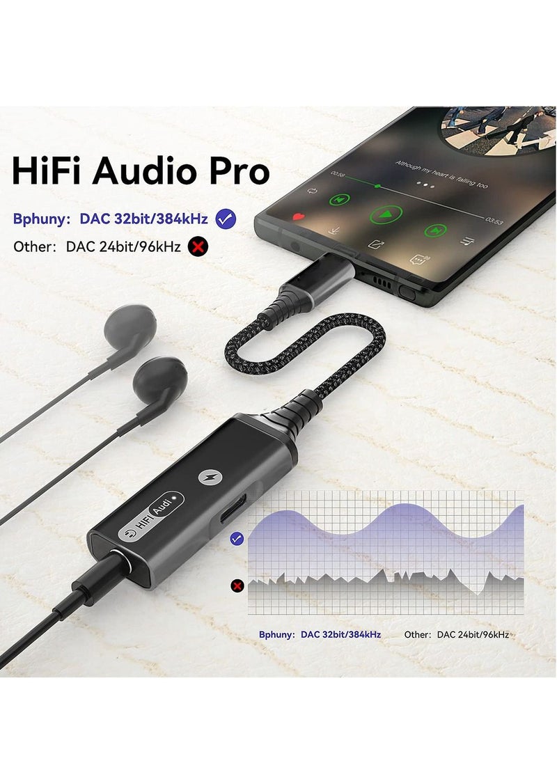 SYOSI - USB C to 3.5mm Headphone and Charger Adapter, Type C Headphone Adapter,  2-in-1 USB C to AUX Mic Jack with PD 60W Fast Charging, Compatible with Samsung Galaxy S22/S23 Ultra/Note20, Pixel 6, iPad Pro - Image 1