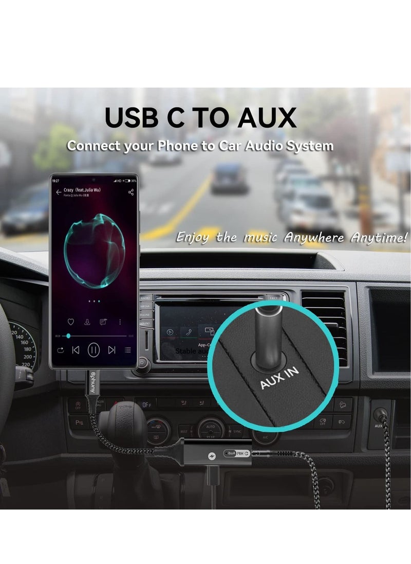 SYOSI - USB C to 3.5mm Headphone and Charger Adapter, Type C Headphone Adapter,  2-in-1 USB C to AUX Mic Jack with PD 60W Fast Charging, Compatible with Samsung Galaxy S22/S23 Ultra/Note20, Pixel 6, iPad Pro - Image 1