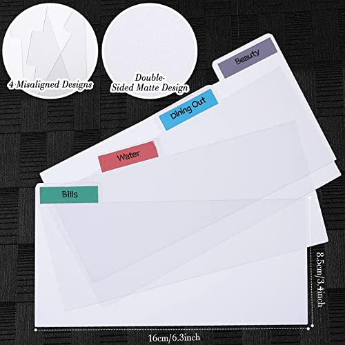 Frienda Cash Envelope Wallet PU Leather 7 x 3.5 Inch Reusable Budget Money Pouch Envelope Organizer 8 Cash Dividers 2 Sheets Category Sticker Labels for Wallets Bill Planner(Black,Classic) - Image 3