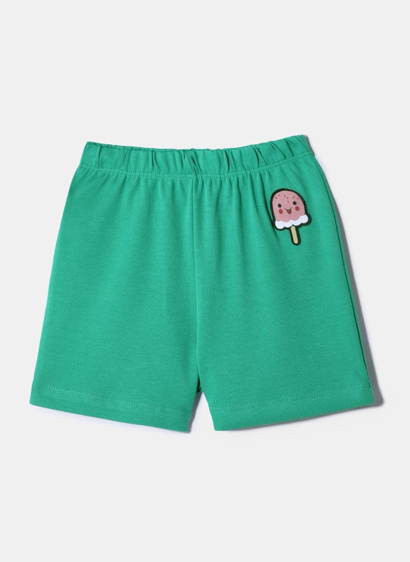 Nautinati Pack of 2 Green and Red Pigment Print Shorts for Boys - Image 4