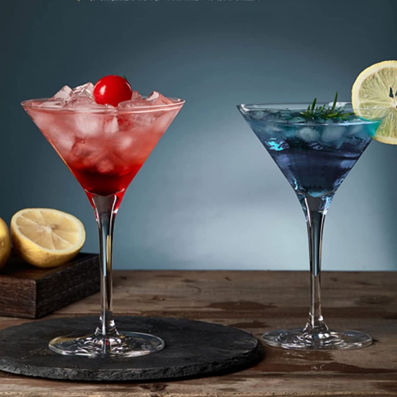 WQR Martini Glasses Crystal Shine Clear Designer Cocktail and Martini Transparent Glass 190 ml for Multipurpose use Wine Whiskey Mojito Juice Glasses Set of 2 - Image 1