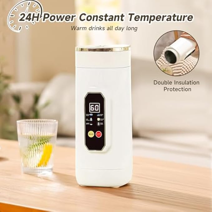 Hahamiya 650Ml Portable Electric Travel Kettle 6Temperature Control Kettle With Auto ShutOff  Boil Dry Protection 316 Stainless Steel Water Heater Compact Camping  Office Kettle - Image 4