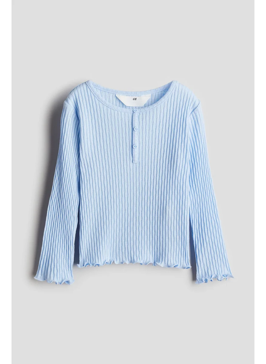 H&M Pointelle Jersey Top