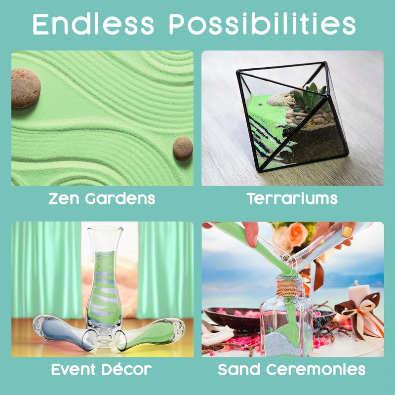 Sandsational Sparkle رمال سبا يونيتي - 1.5 رطل (22 أونصة)، رمال زرقاء مائية للأعراس، تعبئة الأوعية، ديكور المنزل، الحرف اليدوية، التيراريوم، وأكثر - Image 5