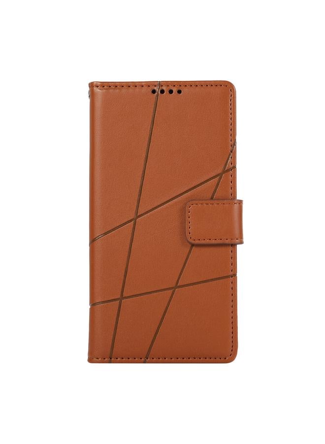 S-TOP Case For Samsung Galaxy A73 5G PU Genuine Leather Texture Embossed Line Phone Case - Image 2