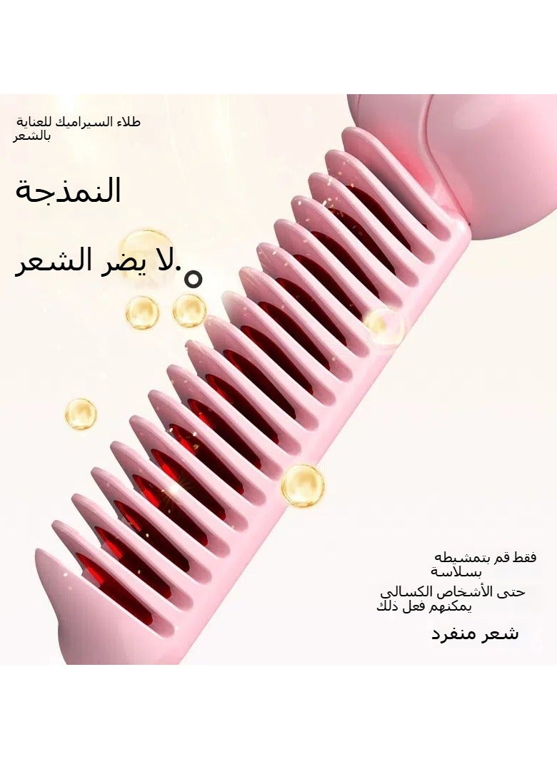 Hair straightening comb, wireless charging portable negative ion hair straightener, no hair damage, curly straight folding dual-purpose - Image 5