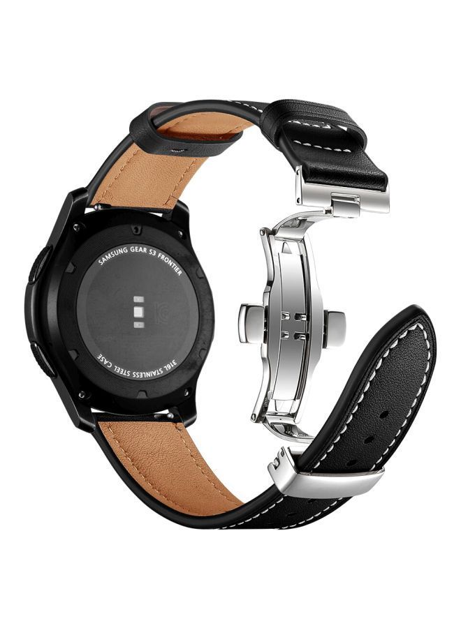 NIBEMINENT Replacement Band For Samsung/Huawei/Garmin/Fossil Smartwatch 22 mm Black - Image 1