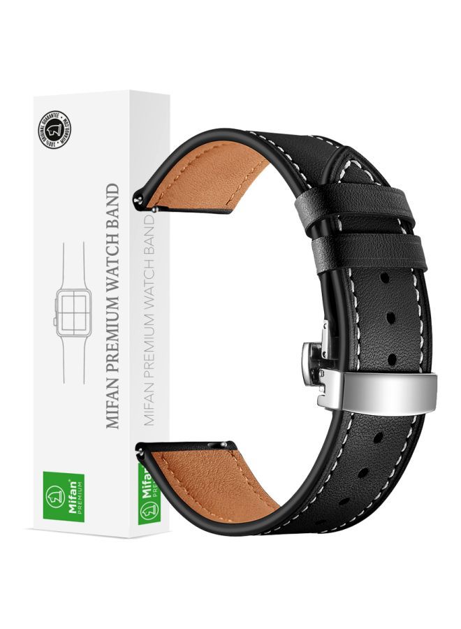 NIBEMINENT Replacement Band For Samsung/Huawei/Garmin/Fossil Smartwatch 22 mm Black - Image 4