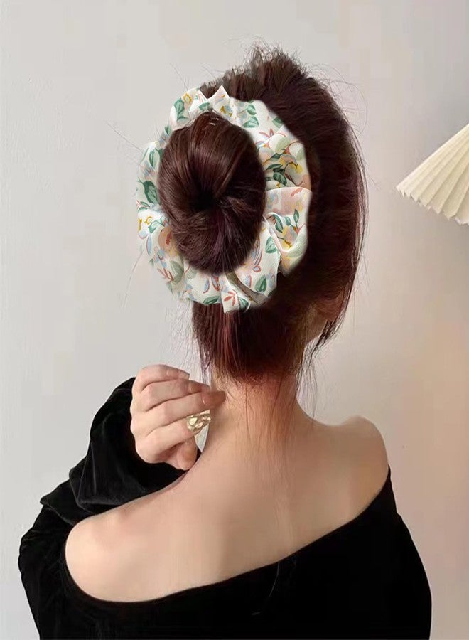 Jaczora عبوة من 6 ربطات شعر، ربطات شعر مطاطية، ربطات شعر زهرية، ربطات شعر شيفون مطاطية للشعر الكثيف والمجعد، ربطات شعر زهرية للنساء والفتيات - Image 5