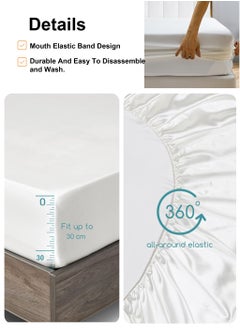 Arabest 4-Piece Breathable Bedding Set - Hypoallergenic Microfiber Bed Sheet & Fitted Sheet with Pillowcases | Solid White 230x250cm | Hotel-Grade Bed Linens for Home, Rental & Hospitality Use  - Image 2