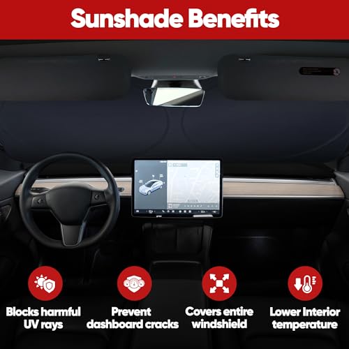FORTEM Car Sun Shade for Windshield, Reflective Windshield Sunshade, 240T Polyester, Automotive Interior Sun Protection, Ultimate Heat and UV Shield, Foldable, Storage Bag - Image 5
