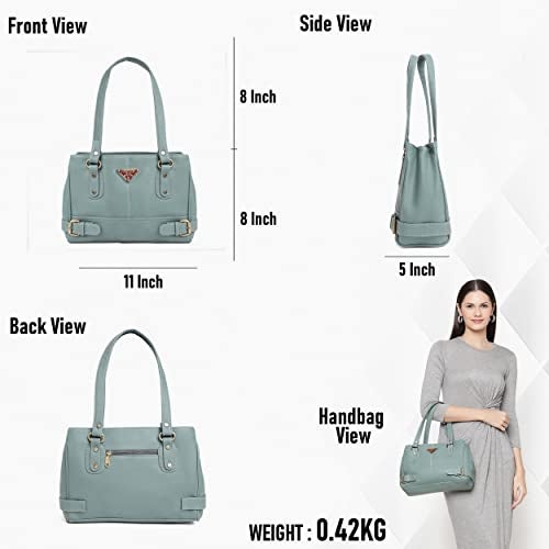 Fostelo Women's Cuckoo Satchel Tote Handbag for Women | Ladies Purse | Stylish Shoulder Bag | Gift For Women | Grey - Image 3