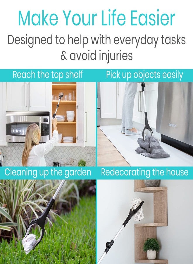 فايف أداة التقاط قابلة للطي من Vive، طول إضافي 32 بوصة، أداة مساعدة يدوية شديدة التحمل، مقبض طويل للغاية، أداة رف لجمع القمامة والنفايات، مقبض مناسب لذوي الاحتياجات الخاصة، مقاس واحد - Image 4