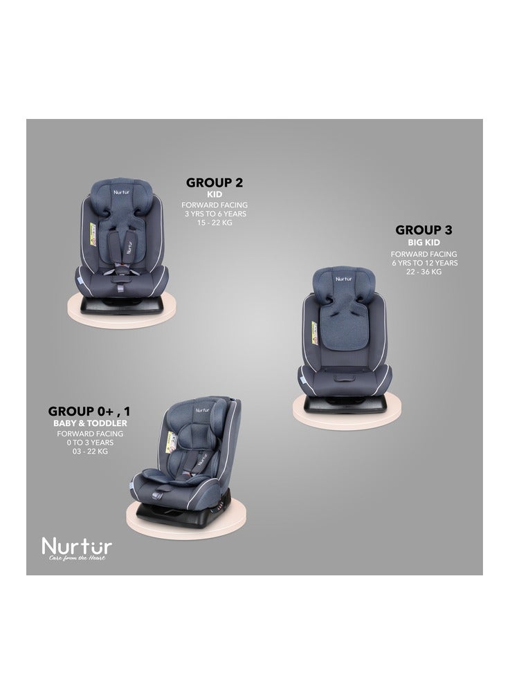Nurtur Otto BabyKids 4in1 Car Seat  4 Position Recline  5Point Safety Harness 10 Level Adjustable Headrest 0 months to 12 years Group 0123 Upto 36kg Official Nurtur Product - Image 5