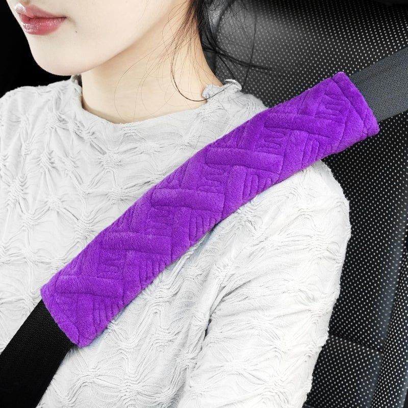 JUSTTOP 2Pack Universal Car Seat Belt Pads Cover for A More Comfortable Driving Seat Belt Shoulder Strap Covers Harness Pad for Car Interior AccessoriesPurple