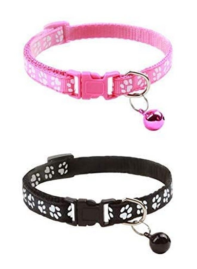 طوق قطط بريكواي على شكل ربطة عنق - حزام طوق مكون من قطعتين مع جرس للقطط والقطط الصغيرة - قد يختلف اللون - Image 1