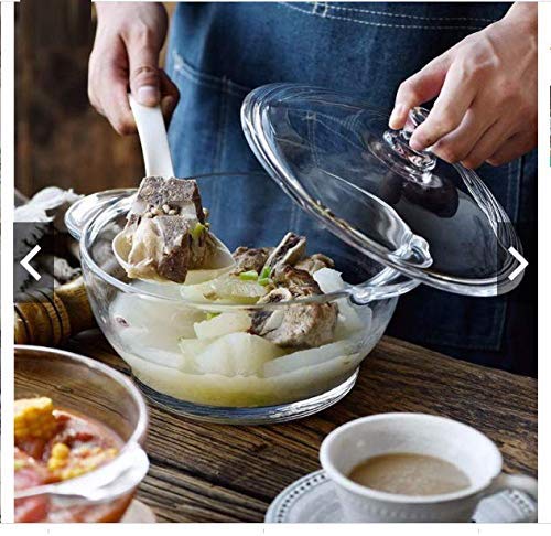 WringoDeep Round Glass Casserole Oven and Microwave Safe Serving Bowl with See Through Top Glass Lid 1500ml Set of 4 - Image 2