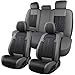 MINGBRON Leather Car Seat CoversCar Seat Protector WaterproofSeat Covers Full Set Car Seat Protectors 5 SeatsAutomotive Seat Covers Fit Most Cars GreyBlack - Image 2