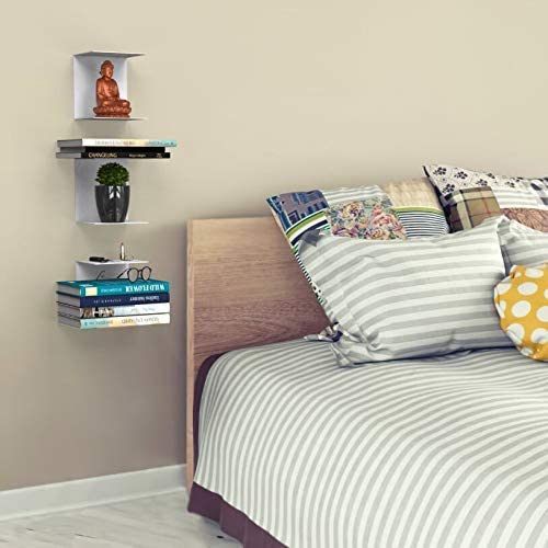 Go Hooked Go Hooked Heavy Duty Metal Wall Mounted Book Shelves for Study Room Living Room and Bedrooms 3 Pcs White  - Image 5