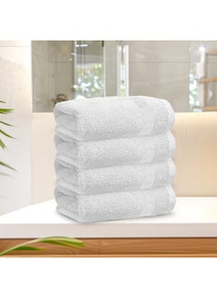 Rest Hand Towel Set Of 4 White Cotton Hand Towel 50X100Cm , 20X39 Inch Soft Lightweight Quick Drying Salon Towel For Styling Spa Household Bedroom Gym With Maximum Absorbency  - Image 1
