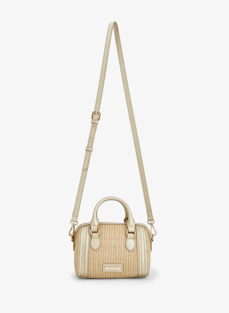 ببرمنة Textured Crossbody Bag With Double Handle