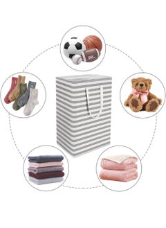 Uwals 2-Pack Laundry Hamper 75L Collapsible Large Laundry Baskets with Easy Carry Handles Freestanding Waterproof Clothes Hamper Storage Basket for Toys Clothes Organizer - Grey  - Image 4